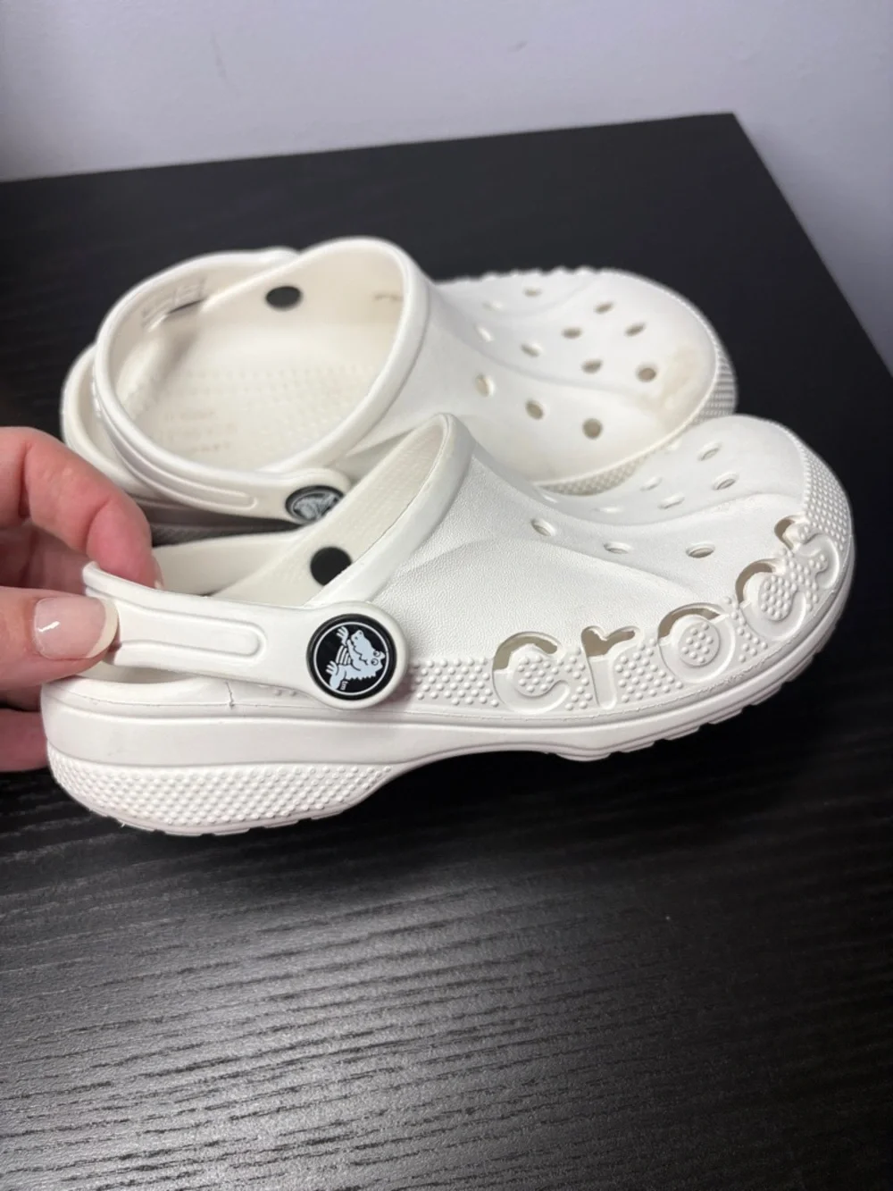 CROCS Kids White Classic Clog Water Shoes - Picture 2 of 7